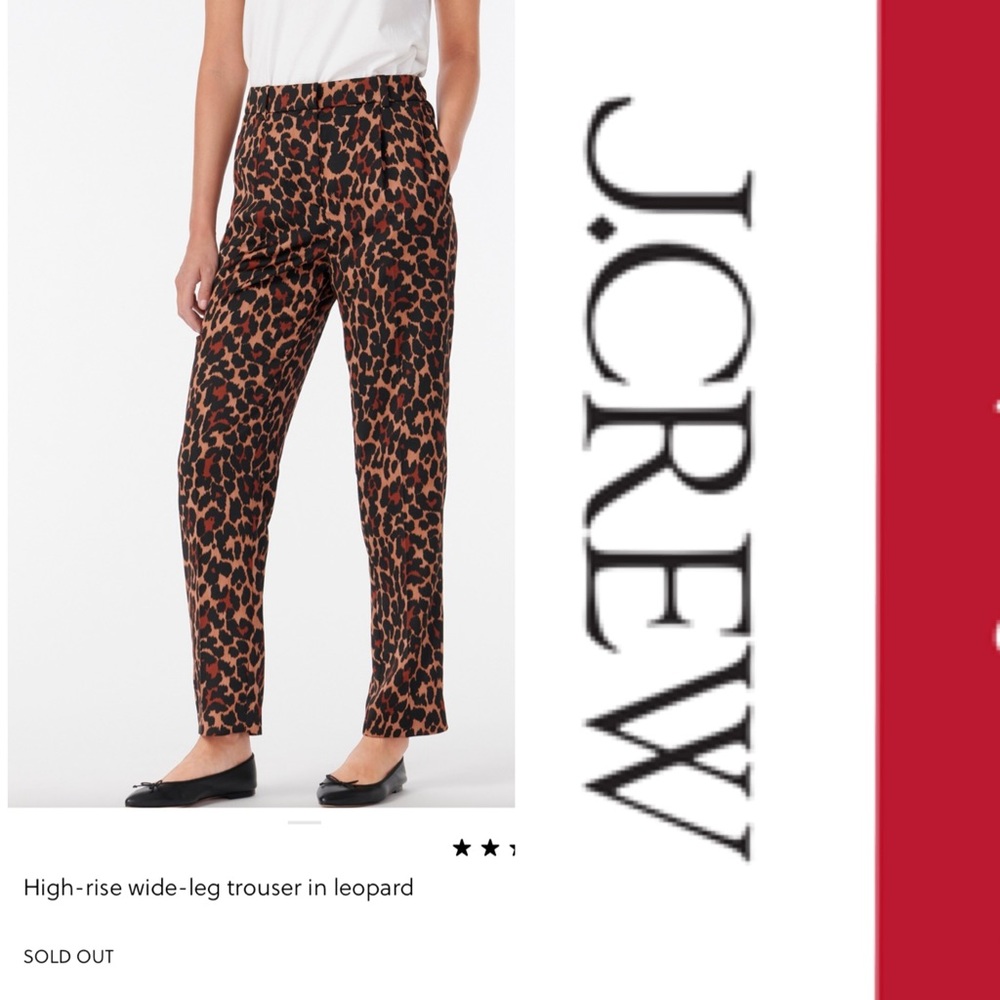 J.Crew high-rise wide-leg trouser in leopard item AQ617